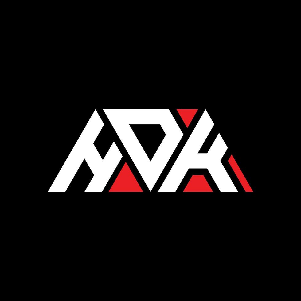 HDK triangle letter logo design with triangle shape. HDK triangle logo design monogram. HDK triangle vector logo template with red color. HDK triangular logo Simple, Elegant, and Luxurious Logo. HDK