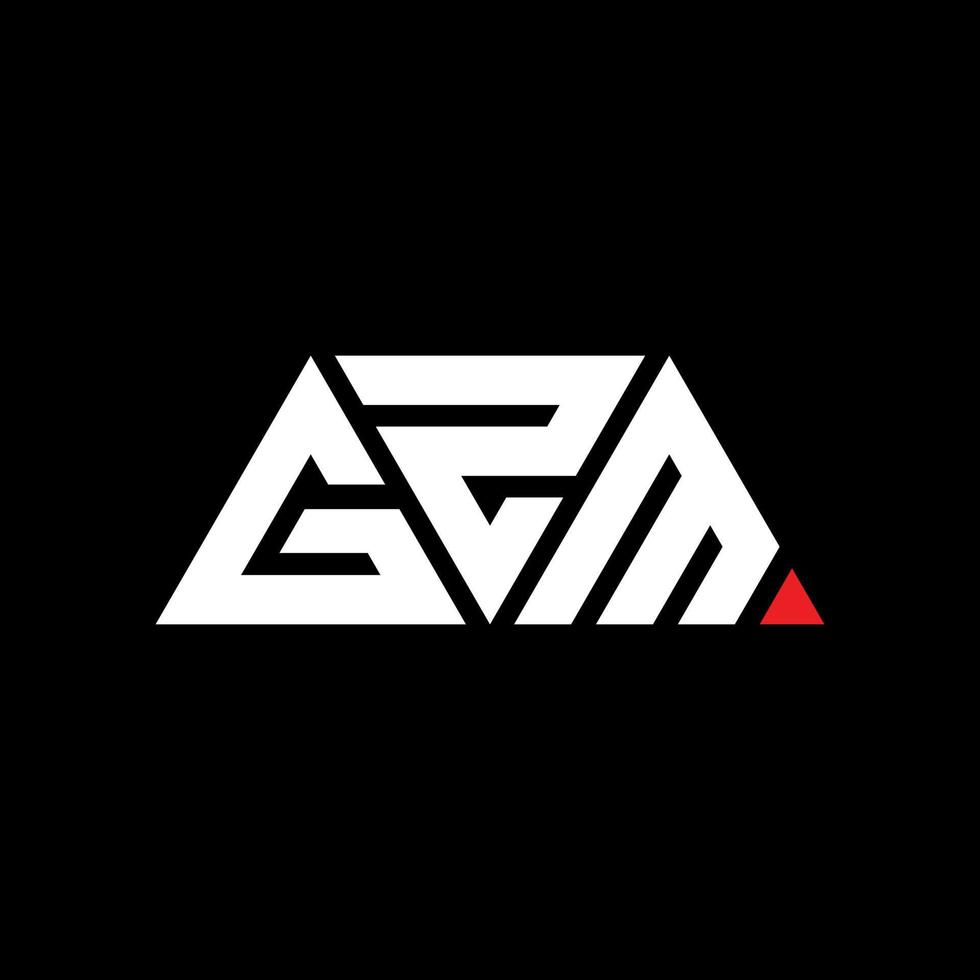 GZM triangle letter logo design with triangle shape. GZM triangle logo design monogram. GZM triangle vector logo template with red color. GZM triangular logo Simple, Elegant, and Luxurious Logo. GZM