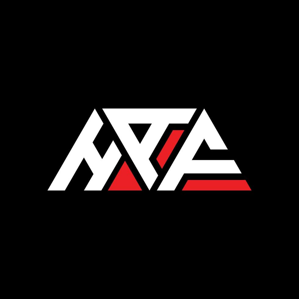 HAF triangle letter logo design with triangle shape. HAF triangle logo design monogram. HAF triangle vector logo template with red color. HAF triangular logo Simple, Elegant, and Luxurious Logo. HAF