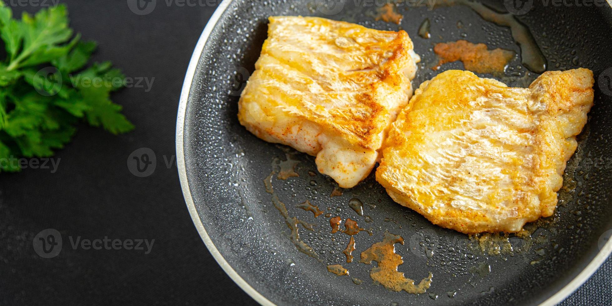 fried fish fresh seafood cod fish second course meal food snack on the table copy space food background photo