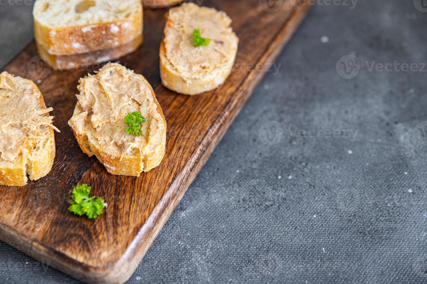 pate rillettes chicken meat duck, goose poultry pate cuisine fresh healthy meal food snack on the table copy space food background photo