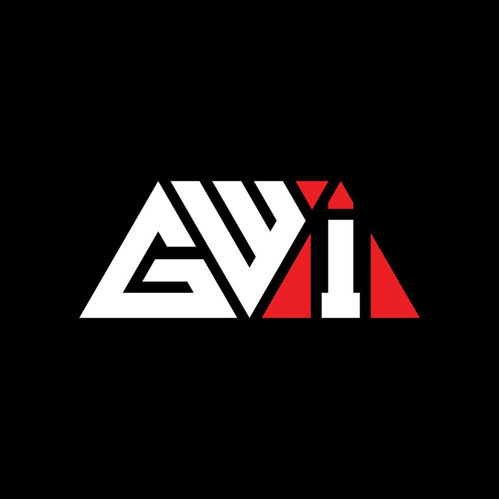 diseño de logotipo de letra triangular gwi con forma de triángulo. monograma de diseño del logotipo del triángulo gwi. plantilla de logotipo de vector de triángulo gwi con color rojo. logo triangular gwi logo simple, elegante y lujoso. gwi
