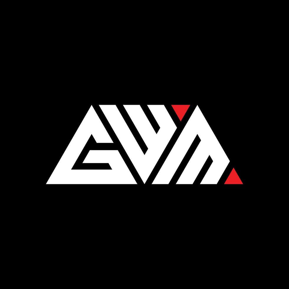 Diseño de logotipo de letra triangular gwm con forma de triángulo. monograma de diseño de logotipo de triángulo gwm. plantilla de logotipo de vector de triángulo gwm con color rojo. logo triangular gwm logo simple, elegante y lujoso. gwm