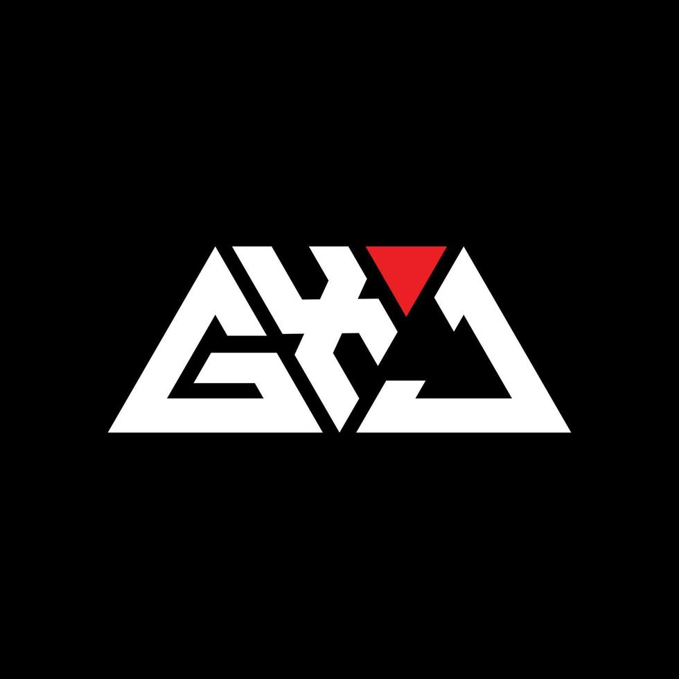 Diseño de logotipo de letra triangular gxj con forma de triángulo. monograma de diseño del logotipo del triángulo gxj. plantilla de logotipo de vector de triángulo gxj con color rojo. logotipo triangular gxj logotipo simple, elegante y lujoso. gxj