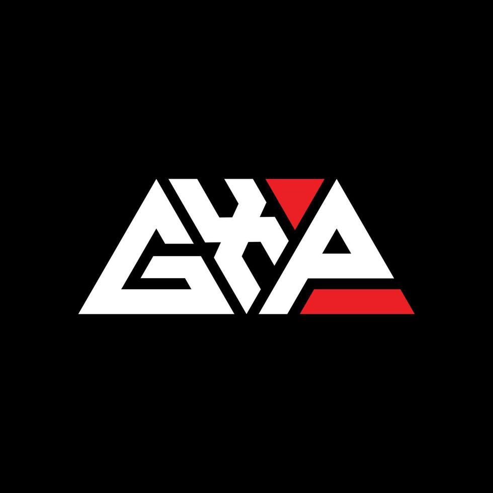 GXP triangle letter logo design with triangle shape. GXP triangle logo design monogram. GXP triangle vector logo template with red color. GXP triangular logo Simple, Elegant, and Luxurious Logo. GXP