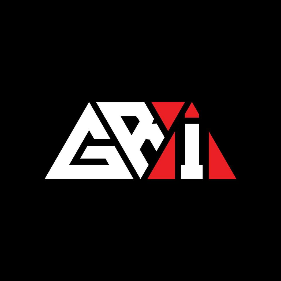 GRI triangle letter logo design with triangle shape. GRI triangle logo design monogram. GRI triangle vector logo template with red color. GRI triangular logo Simple, Elegant, and Luxurious Logo. GRI