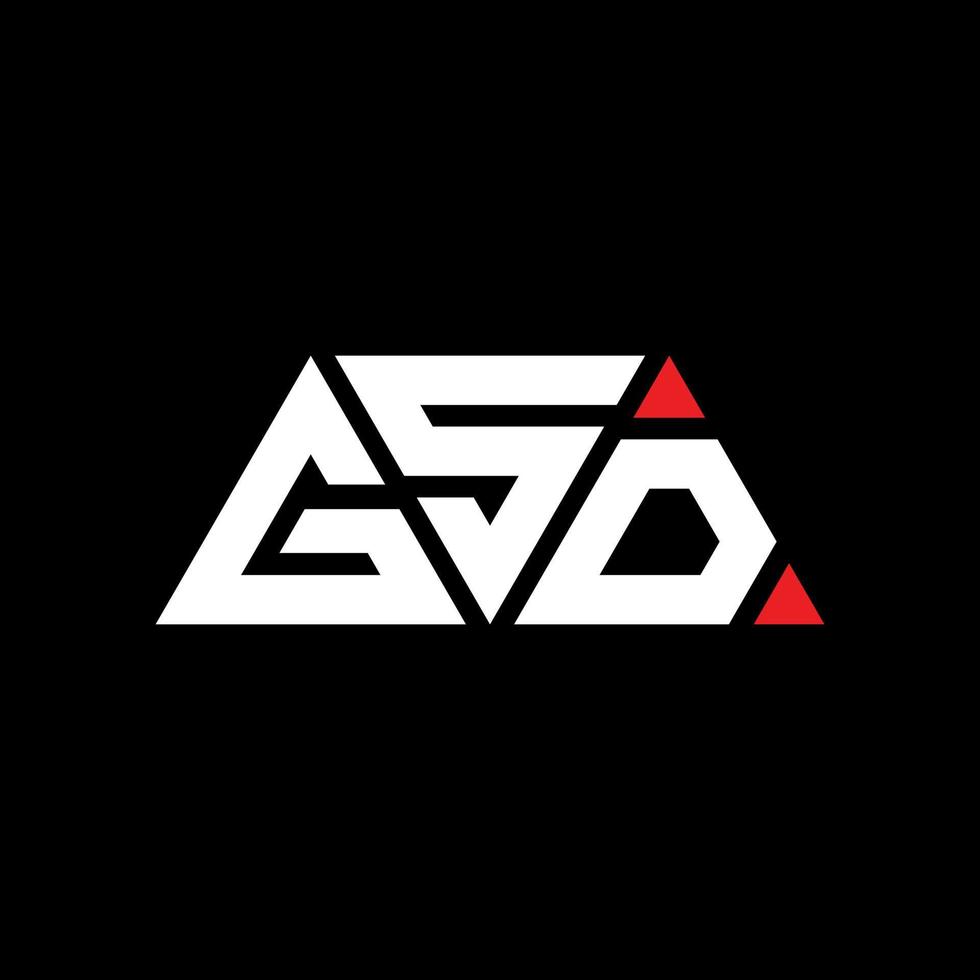 diseño de logotipo de letra de triángulo gsd con forma de triángulo. monograma de diseño de logotipo de triángulo gsd. plantilla de logotipo de vector de triángulo gsd con color rojo. logotipo triangular gsd logotipo simple, elegante y lujoso. gsd