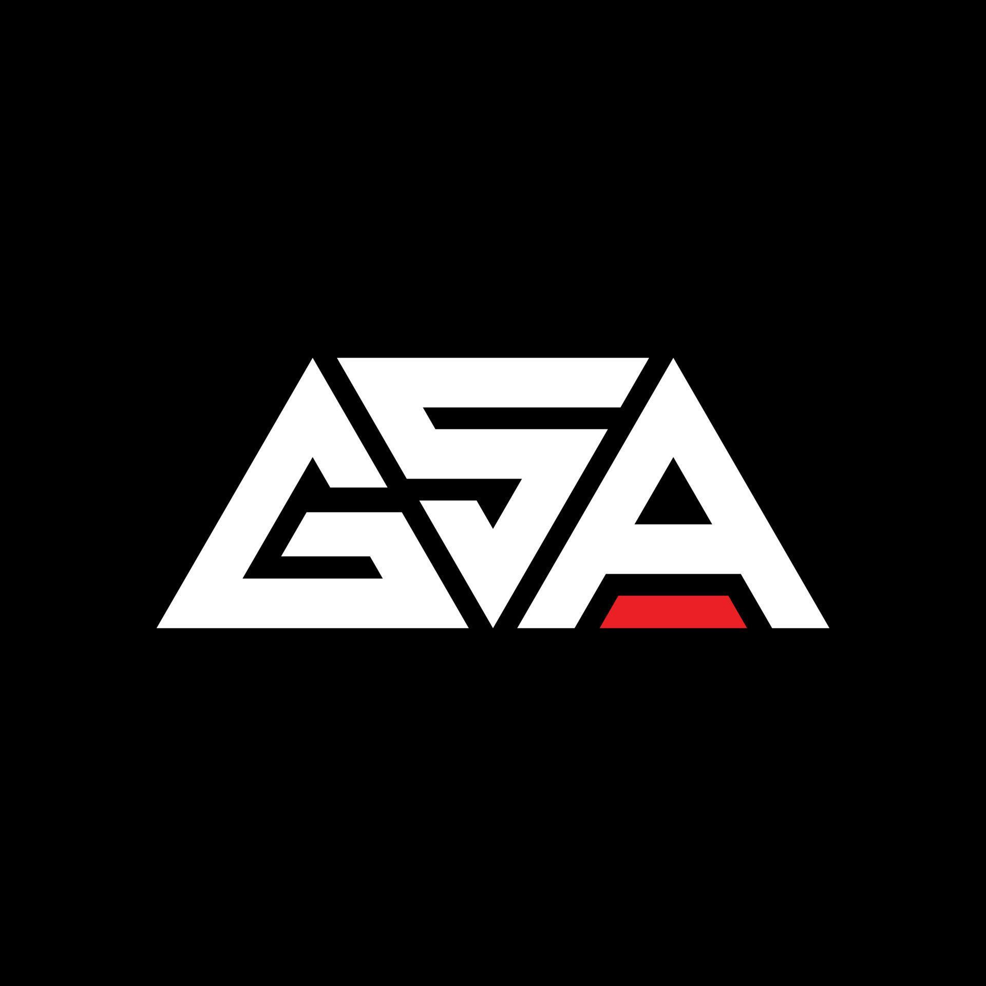 diseño de logotipo de letra triangular gsa con forma de triángulo