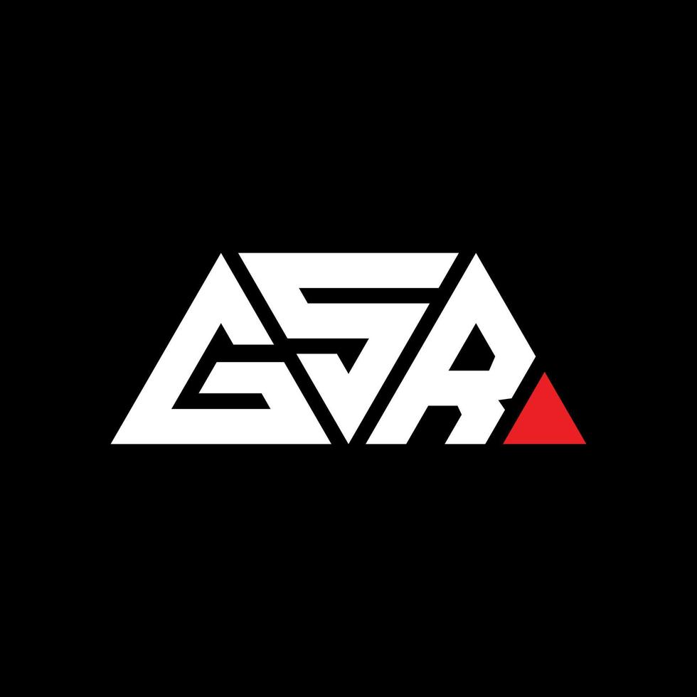 GSR triangle letter logo design with triangle shape. GSR triangle logo design monogram. GSR triangle vector logo template with red color. GSR triangular logo Simple, Elegant, and Luxurious Logo. GSR