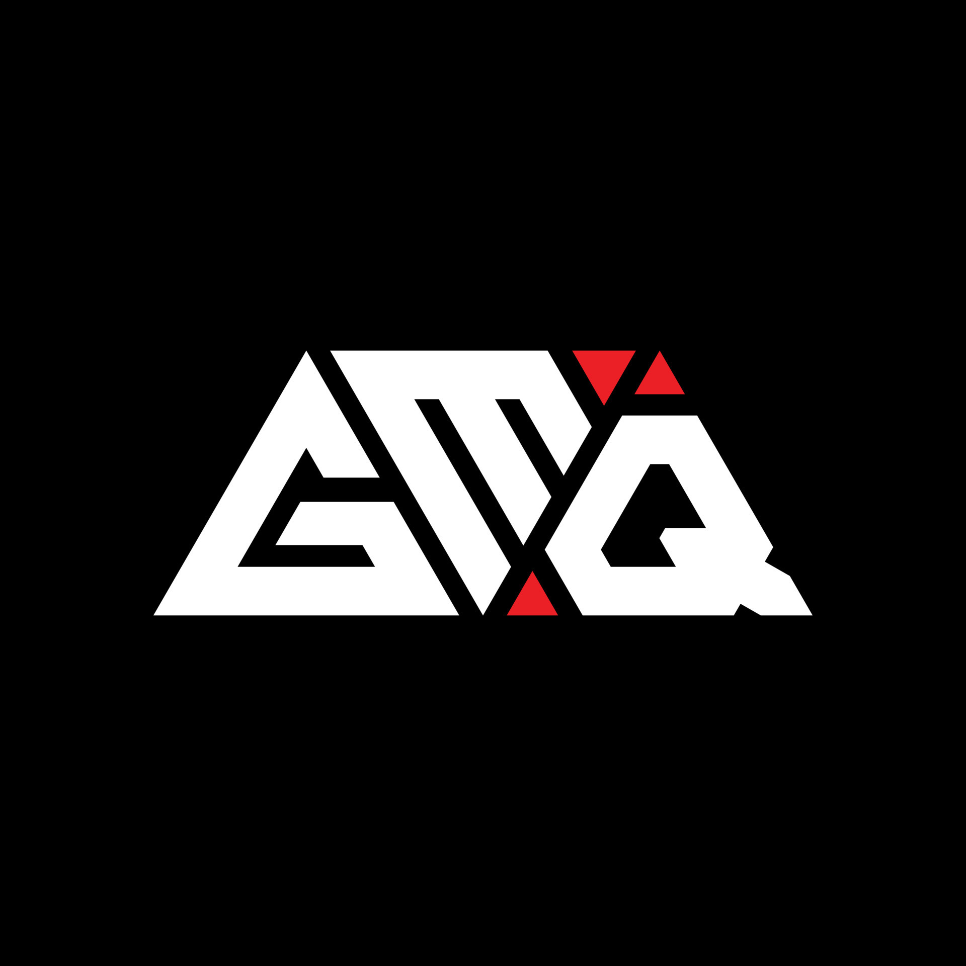 GMQ triangle letter logo design with triangle shape. GMQ triangle logo