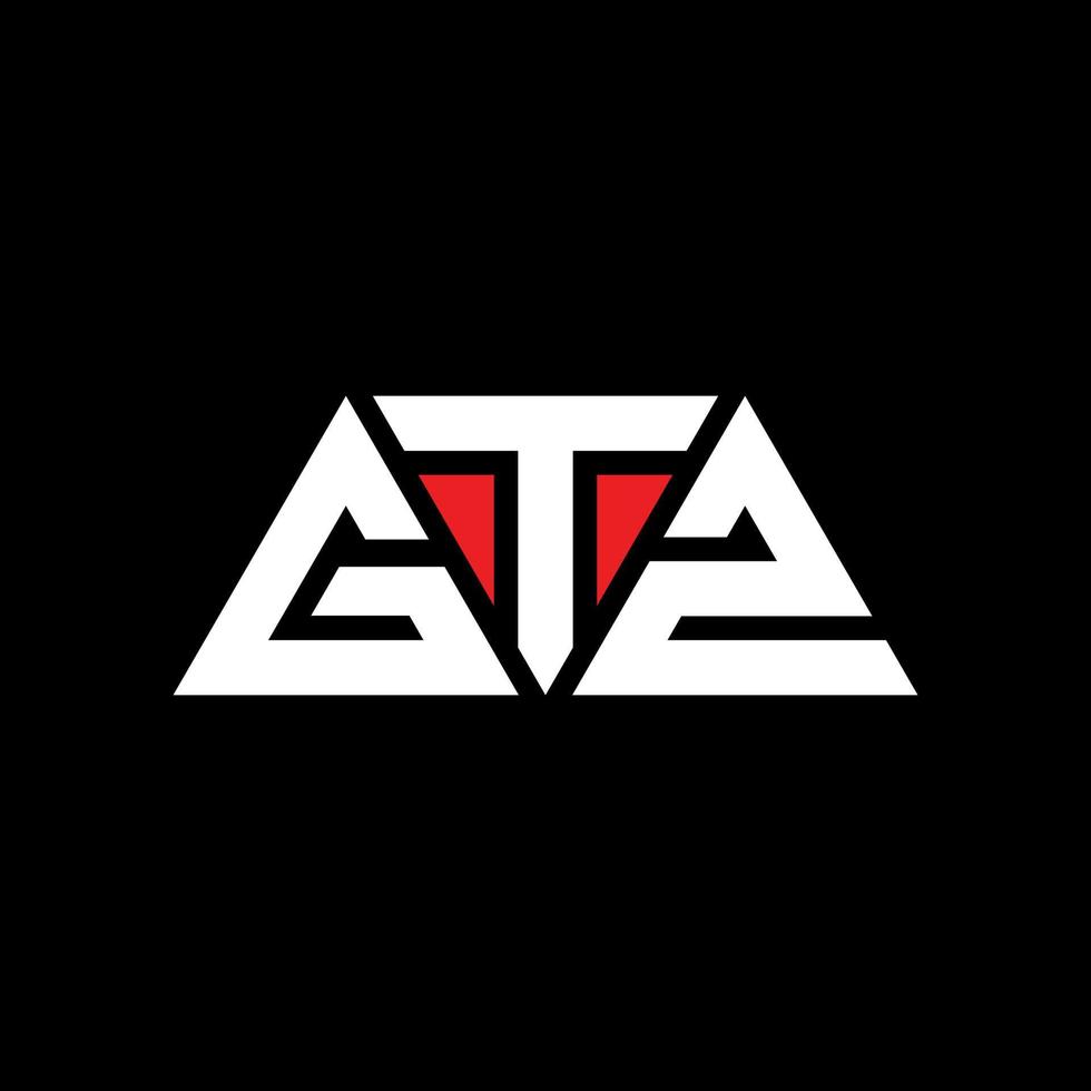 GTZ triangle letter logo design with triangle shape. GTZ triangle logo design monogram. GTZ triangle vector logo template with red color. GTZ triangular logo Simple, Elegant, and Luxurious Logo. GTZ
