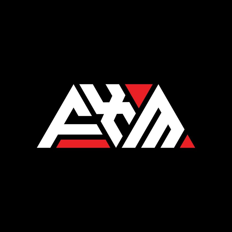FXM triangle letter logo design with triangle shape. FXM triangle logo design monogram. FXM triangle vector logo template with red color. FXM triangular logo Simple, Elegant, and Luxurious Logo. FXM