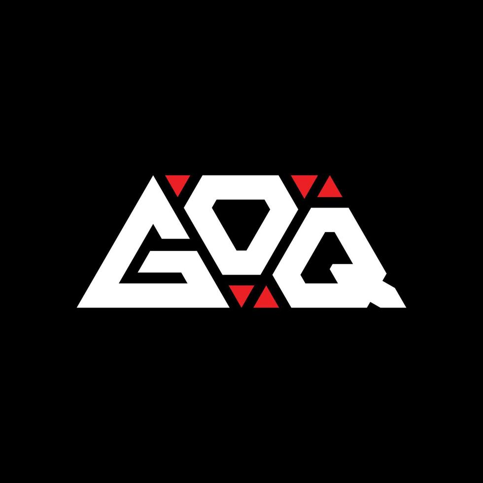 diseño de logotipo de letra triangular goq con forma de triángulo. monograma de diseño del logotipo del triángulo goq. plantilla de logotipo de vector de triángulo goq con color rojo. logo triangular goq logo simple, elegante y lujoso. goq