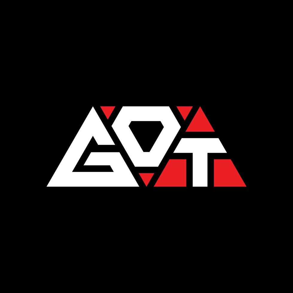 tiene un diseño de logotipo de letra triangular con forma de triángulo. tiene monograma de diseño de logotipo de triángulo. tiene plantilla de logotipo de vector de triángulo con color rojo. tiene logo triangular logo simple, elegante y lujoso. obtuvo