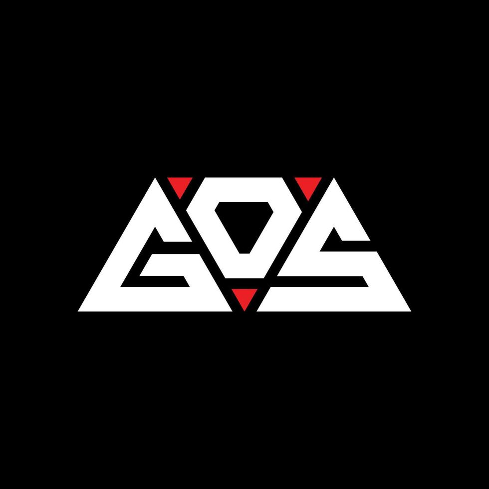 gos diseño de logotipo de letra triangular con forma de triángulo. monograma de diseño del logotipo del triángulo gos. gos plantilla de logotipo de vector de triángulo con color rojo. gos logo triangular logo simple, elegante y lujoso. va