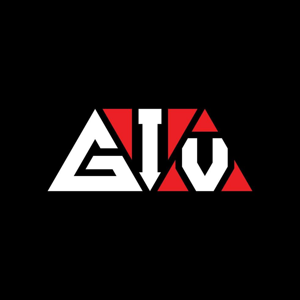 GIV triangle letter logo design with triangle shape. GIV triangle logo design monogram. GIV triangle vector logo template with red color. GIV triangular logo Simple, Elegant, and Luxurious Logo. GIV