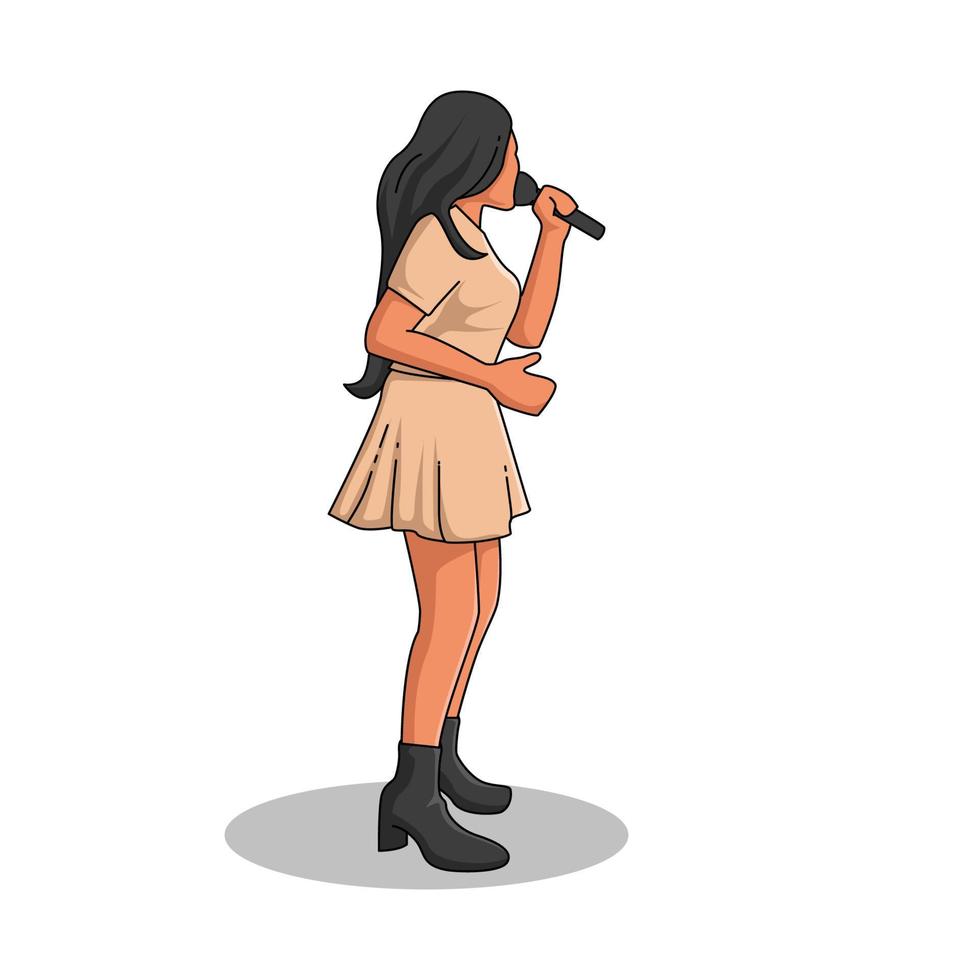 una cantante femenina, ilustración vectorial vector