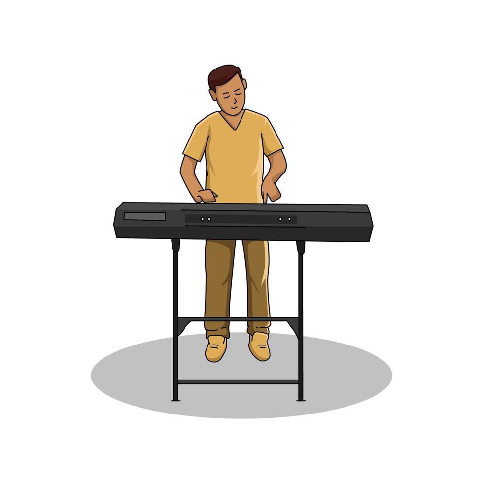 vector illustration, a man playing the keyboard