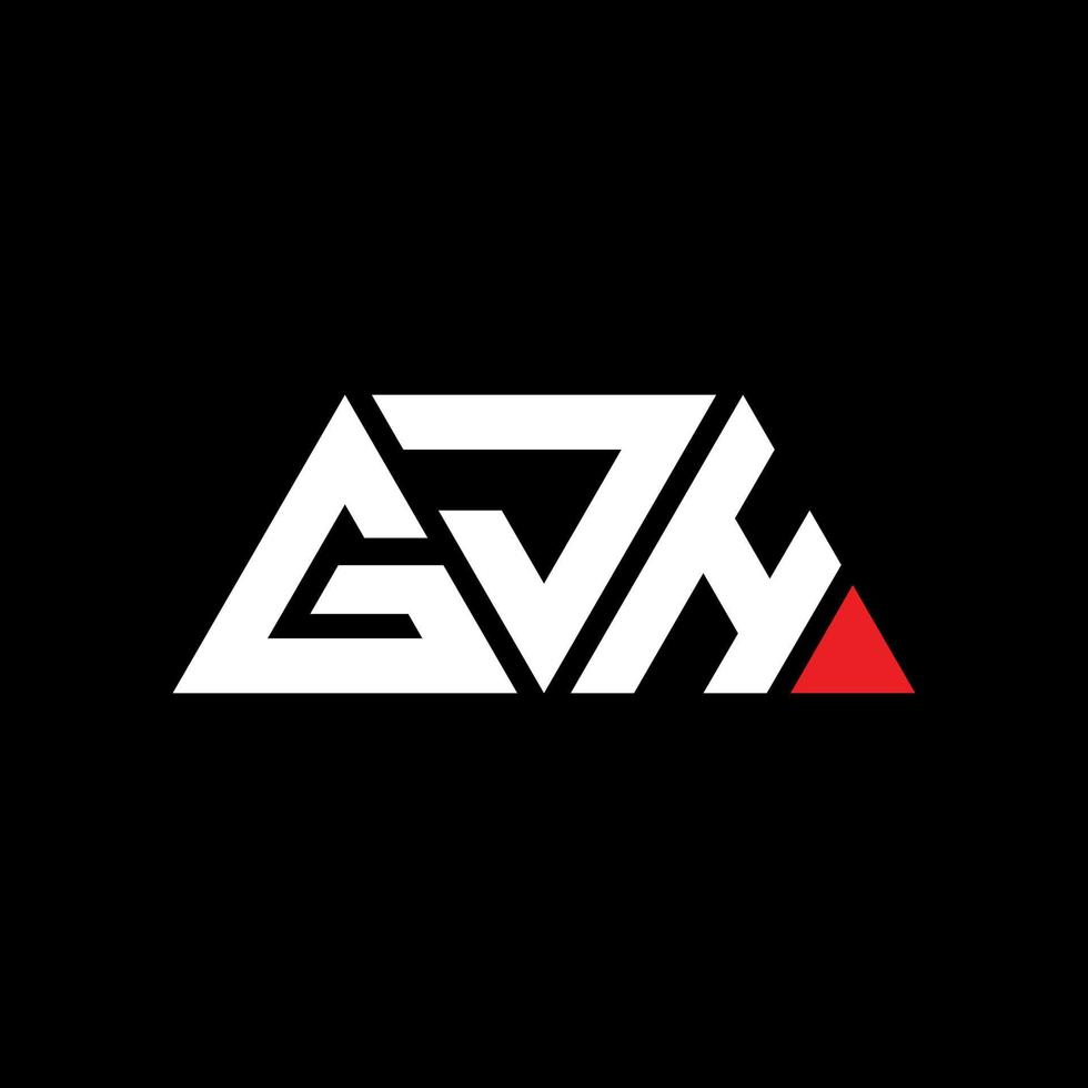 GJH triangle letter logo design with triangle shape. GJH triangle logo design monogram. GJH triangle vector logo template with red color. GJH triangular logo Simple, Elegant, and Luxurious Logo. GJH