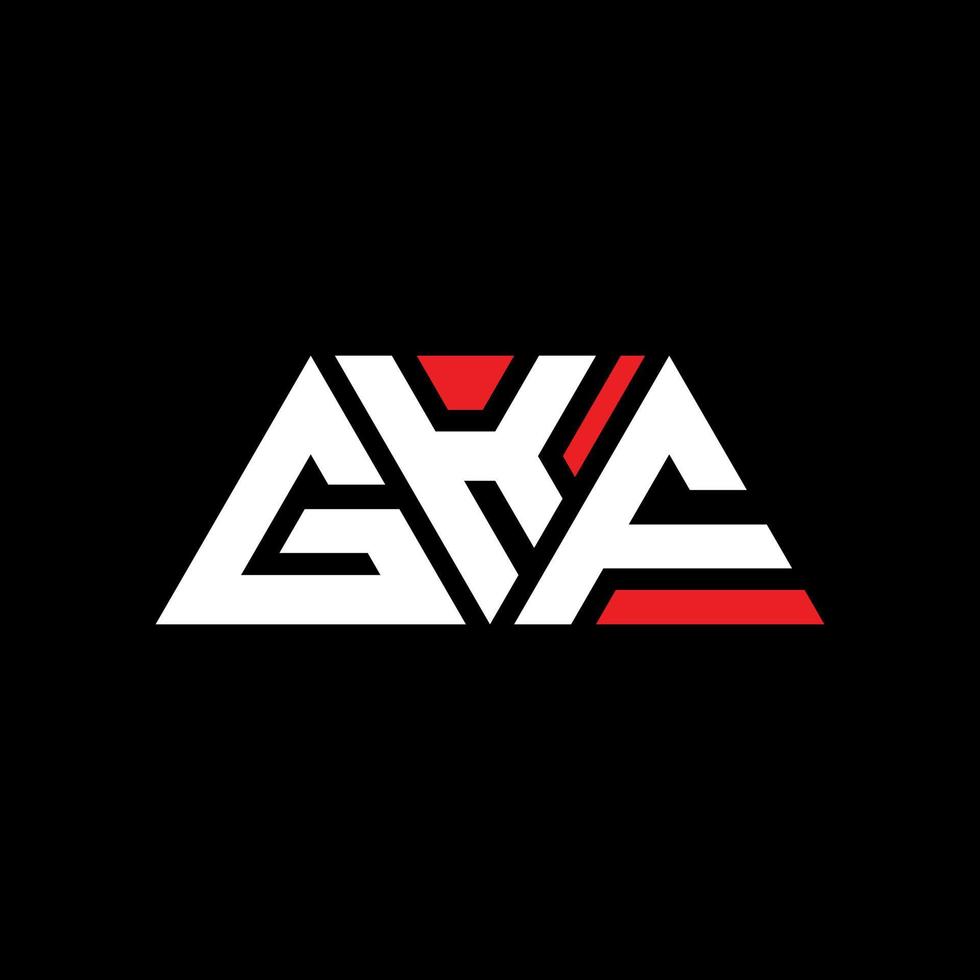 GKF triangle letter logo design with triangle shape. GKF triangle logo design monogram. GKF triangle vector logo template with red color. GKF triangular logo Simple, Elegant, and Luxurious Logo. GKF