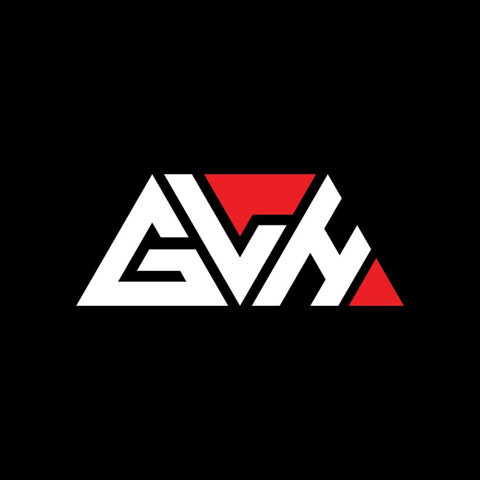 GLH triangle letter logo design with triangle shape. GLH triangle logo design monogram. GLH triangle vector logo template with red color. GLH triangular logo Simple, Elegant, and Luxurious Logo. GLH