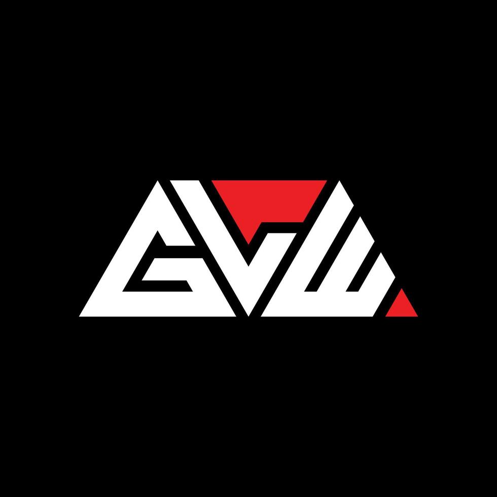 diseño de logotipo de letra triangular glw con forma de triángulo. monograma de diseño de logotipo de triángulo glw. plantilla de logotipo de vector de triángulo glw con color rojo. logotipo triangular glw logotipo simple, elegante y lujoso. brillo