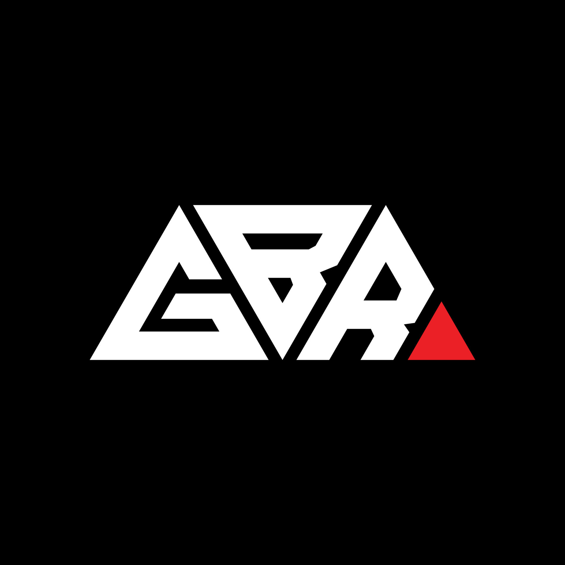 diseño de logotipo de letra de triángulo gbr con forma de triángulo