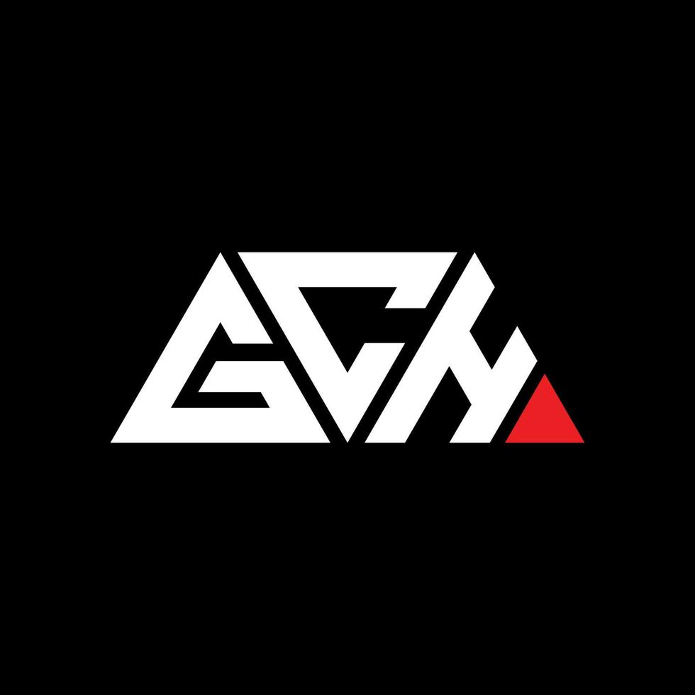 GCH triangle letter logo design with triangle shape. GCH triangle logo design monogram. GCH triangle vector logo template with red color. GCH triangular logo Simple, Elegant, and Luxurious Logo. GCH