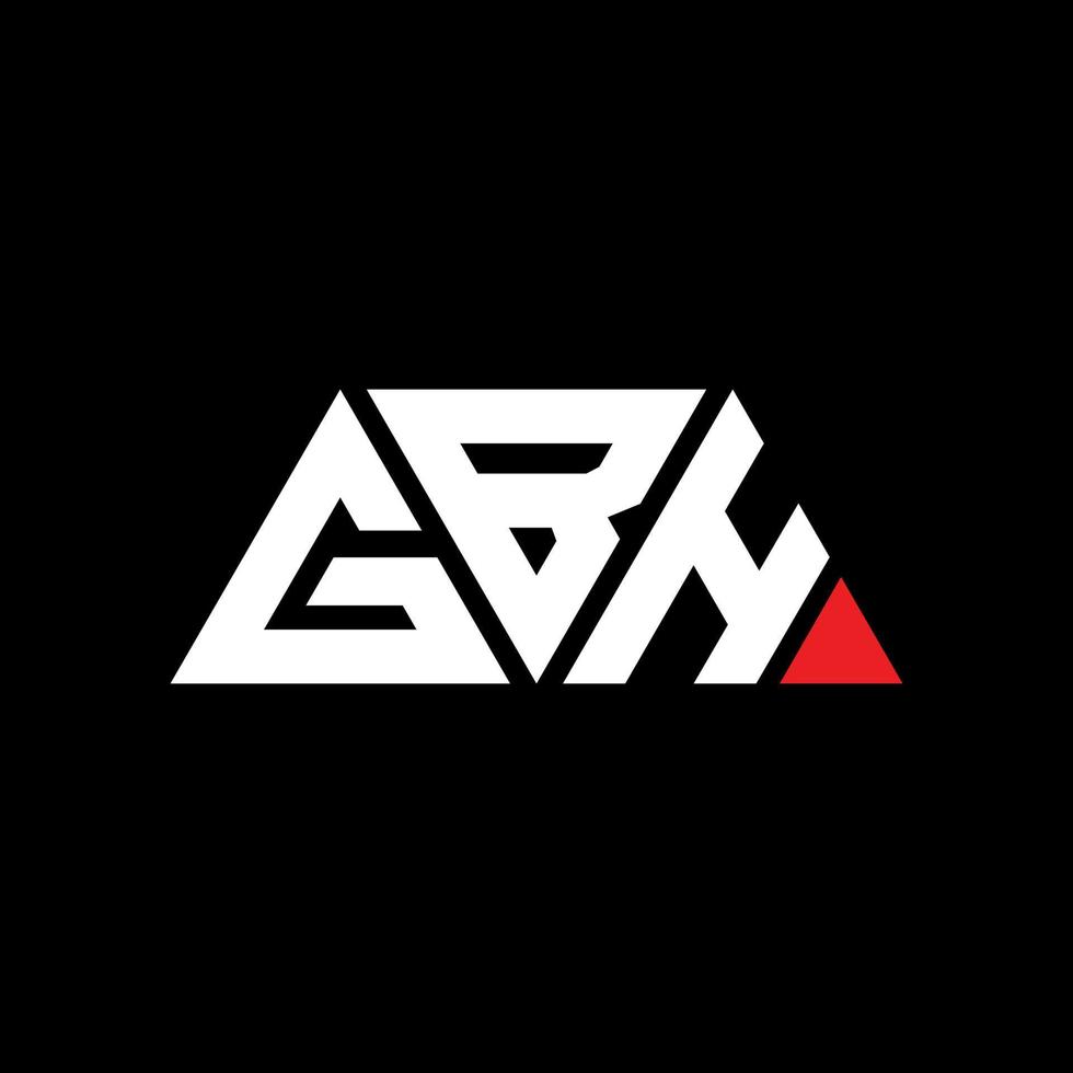 GBH triangle letter logo design with triangle shape. GBH triangle logo design monogram. GBH triangle vector logo template with red color. GBH triangular logo Simple, Elegant, and Luxurious Logo. GBH