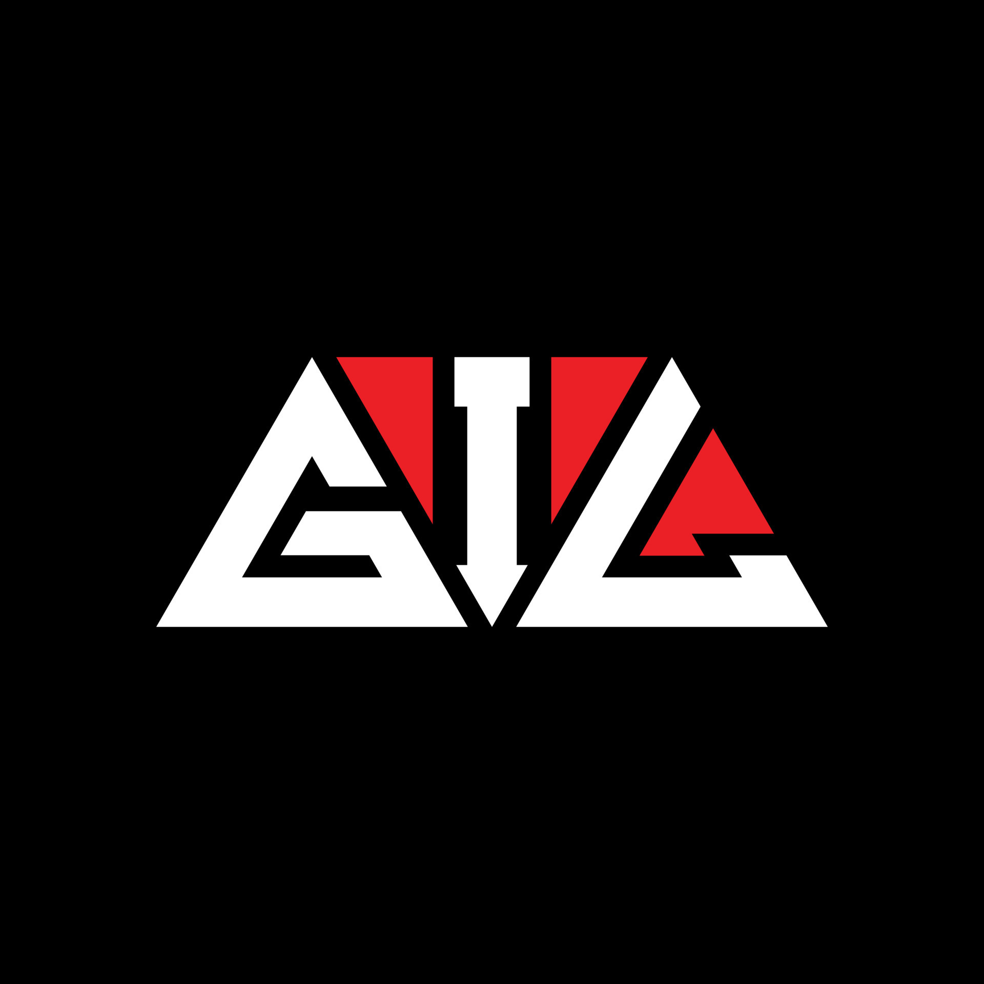 GIL triangle letter logo design with triangle shape. GIL triangle logo