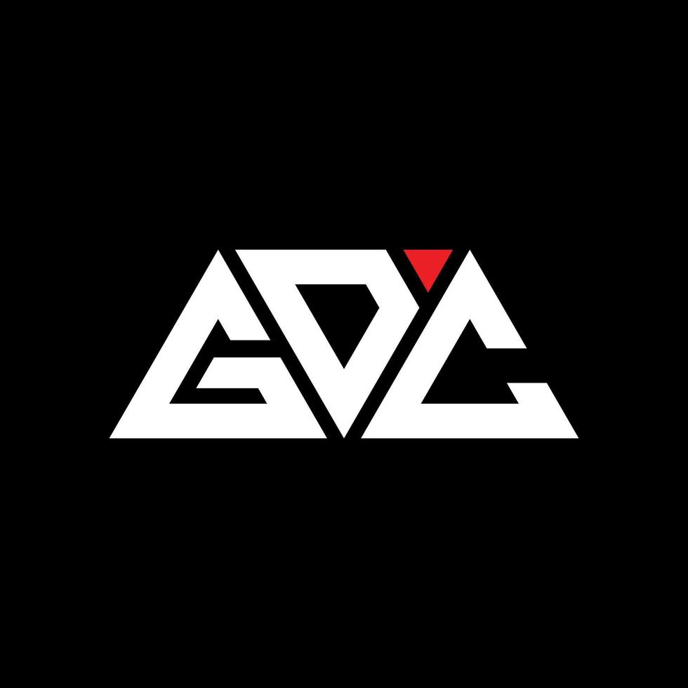 Diseño de logotipo de letra triangular gdc con forma de triángulo. monograma de diseño de logotipo de triángulo gdc. plantilla de logotipo de vector de triángulo gdc con color rojo. logotipo triangular gdc logotipo simple, elegante y lujoso. gcc