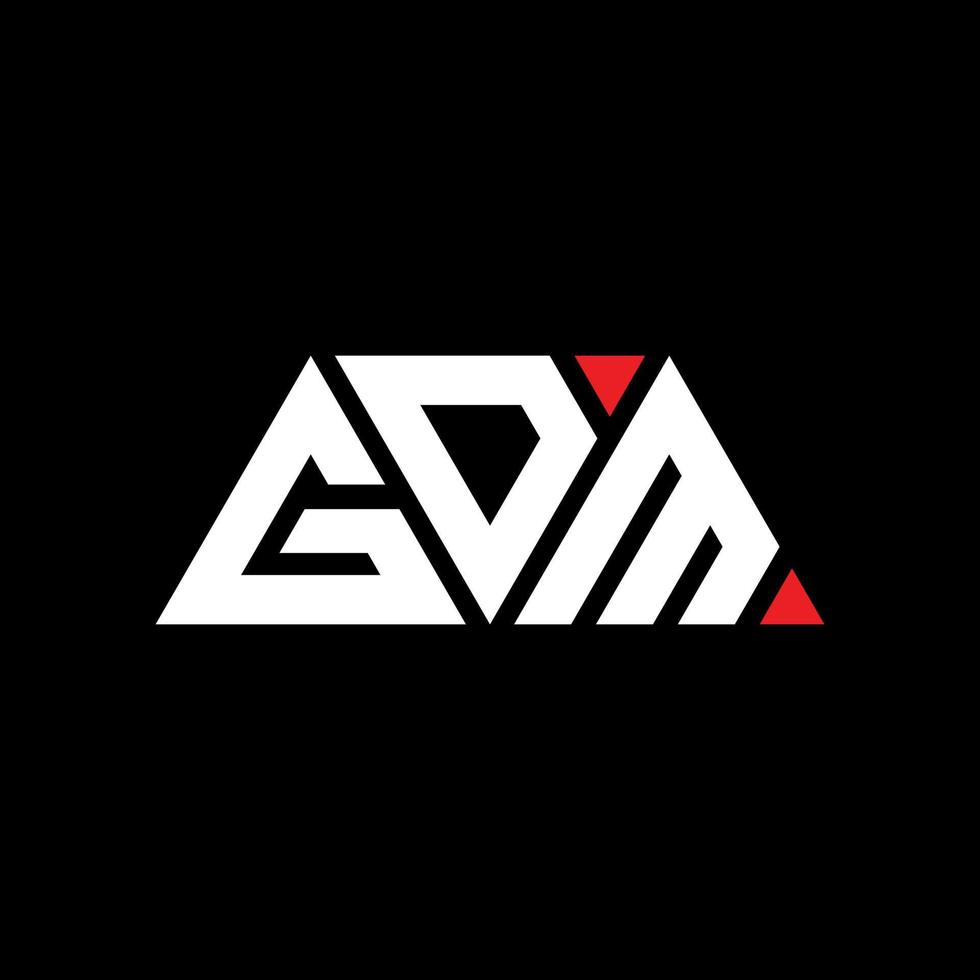 Diseño de logotipo de letra triangular gdm con forma de triángulo. monograma de diseño de logotipo de triángulo gdm. plantilla de logotipo de vector de triángulo gdm con color rojo. logotipo triangular gdm logotipo simple, elegante y lujoso. gdm