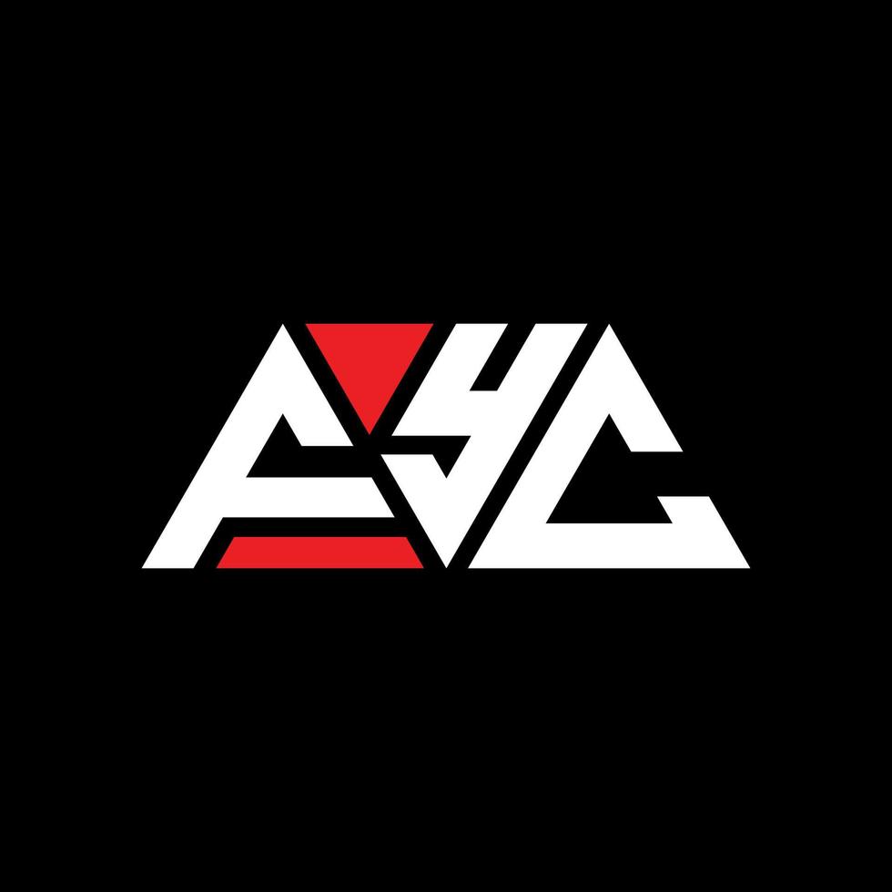 FYC triangle letter logo design with triangle shape. FYC triangle logo design monogram. FYC triangle vector logo template with red color. FYC triangular logo Simple, Elegant, and Luxurious Logo. FYC