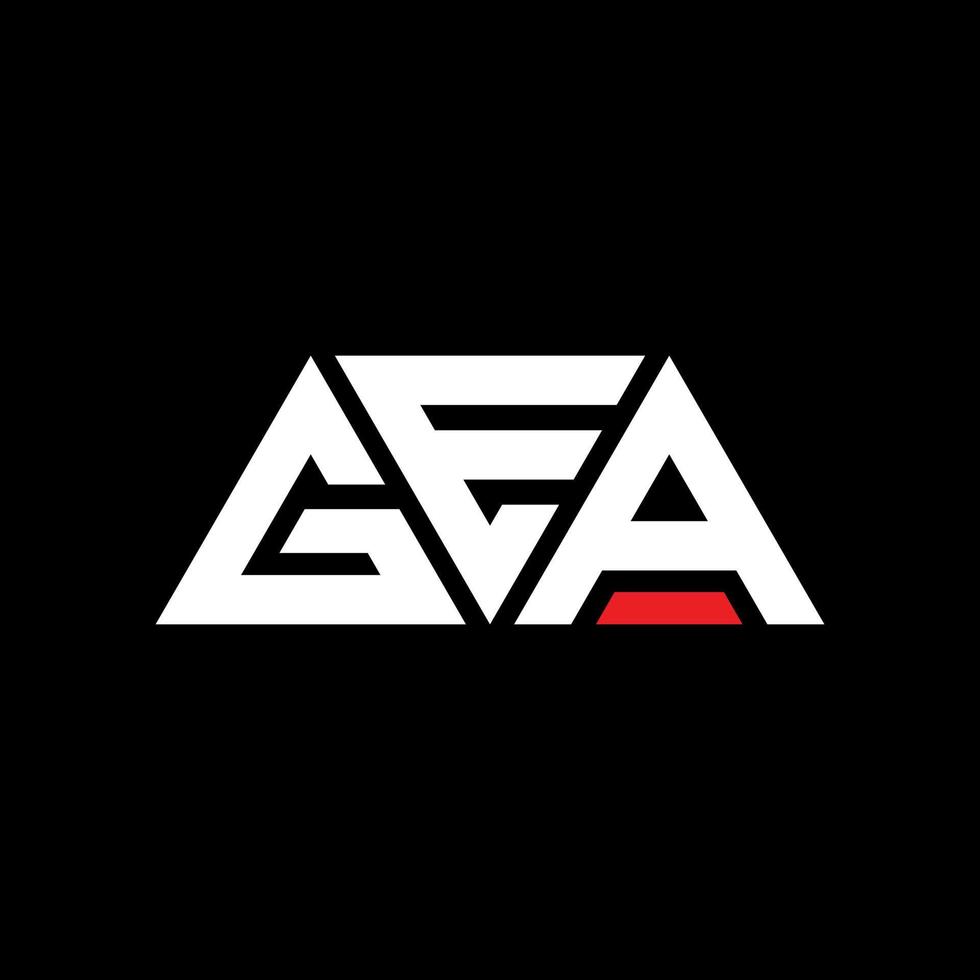 GEA triangle letter logo design with triangle shape. GEA triangle logo design monogram. GEA triangle vector logo template with red color. GEA triangular logo Simple, Elegant, and Luxurious Logo. GEA