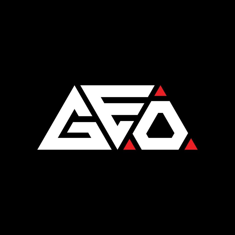GEO triangle letter logo design with triangle shape. GEO triangle logo design monogram. GEO triangle vector logo template with red color. GEO triangular logo Simple, Elegant, and Luxurious Logo. GEO