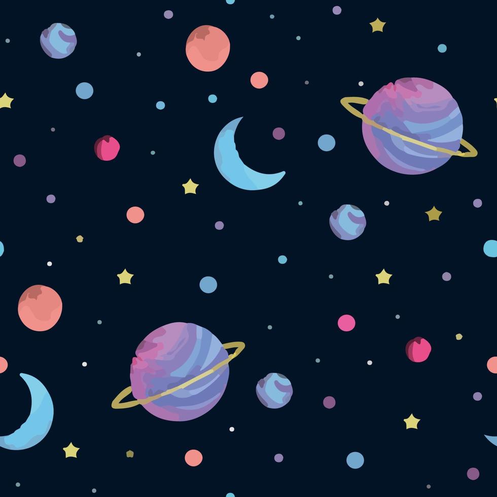 Interesting space pattern with planets vector