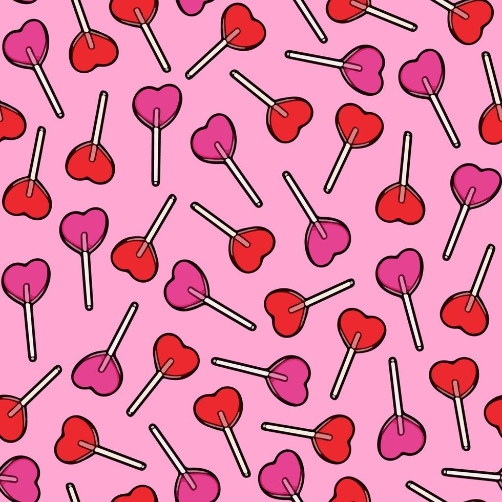 sweet pattern with sweets and lollipops vector