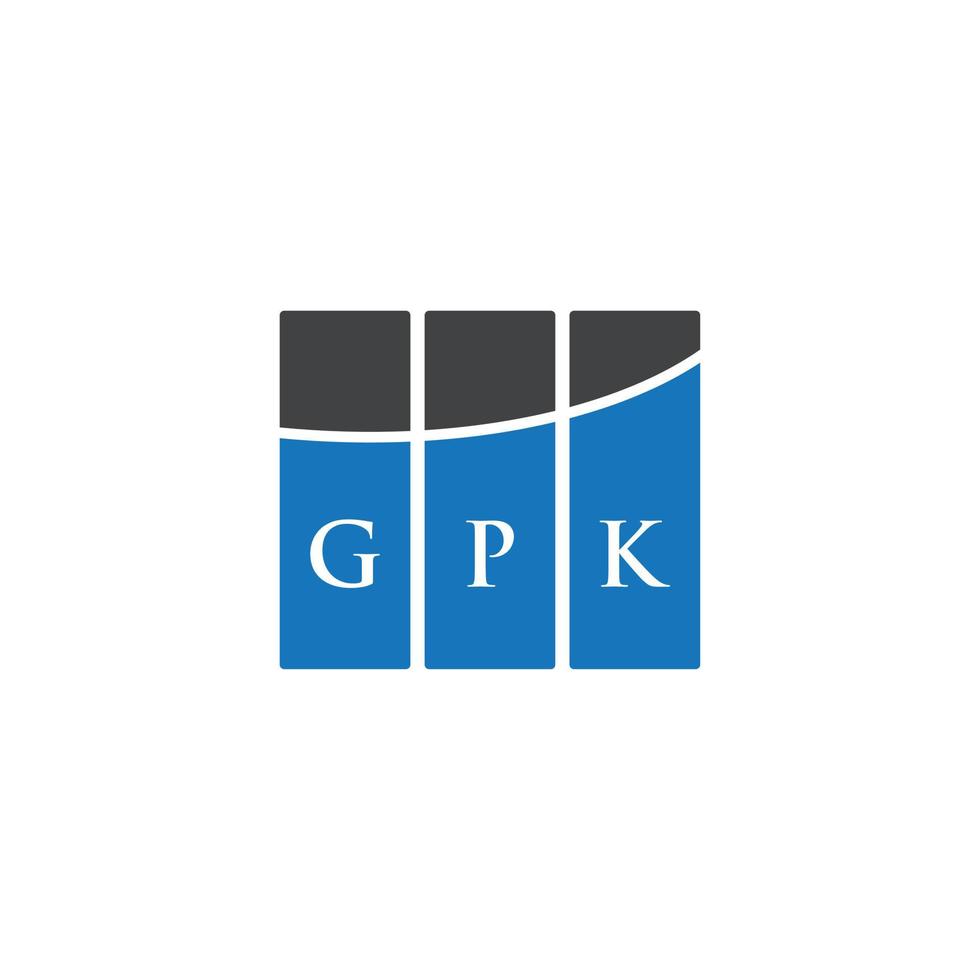 diseño de logotipo de letra gpk sobre fondo blanco. concepto de logotipo de letra de iniciales creativas gpk. diseño de letras gpk. vector