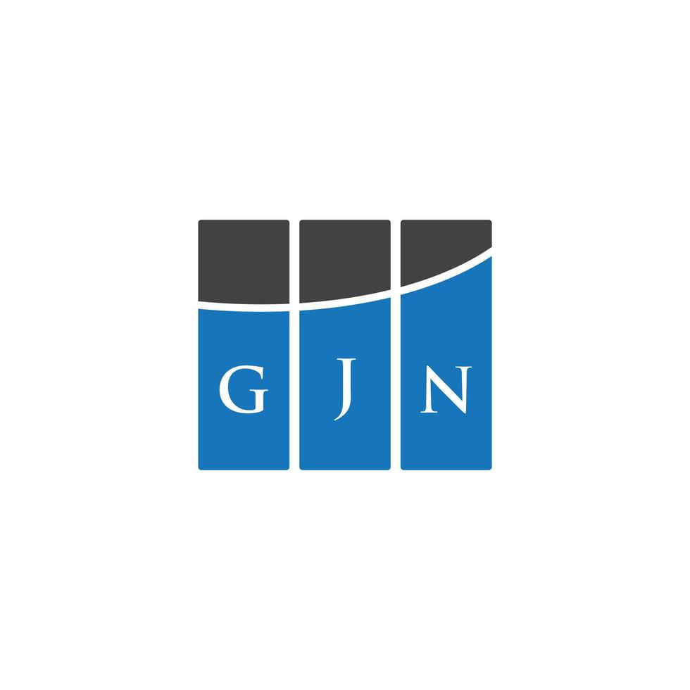 GJN letter logo design on WHITE background. GJN creative initials letter logo concept. GJN letter design. vector