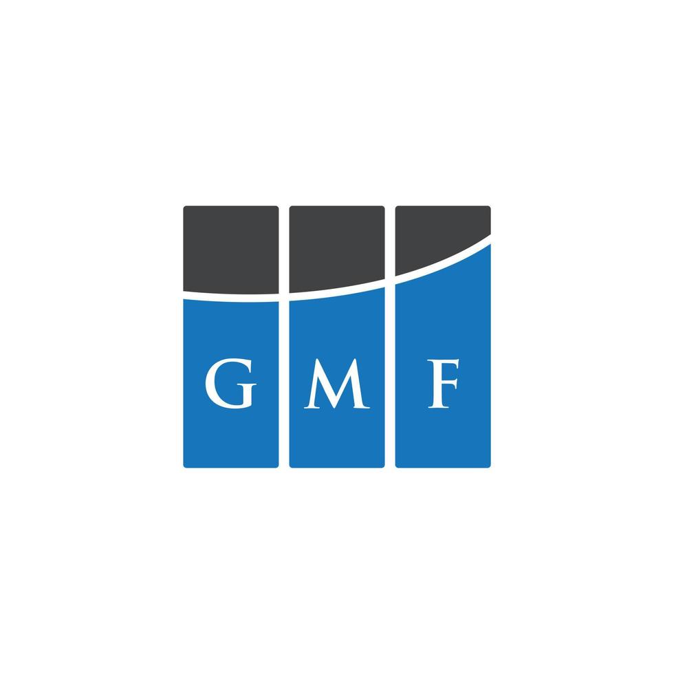 gmf letter design.gmf letter logo design sobre fondo blanco. concepto de logotipo de letra de iniciales creativas gmf. gmf letter design.gmf letter logo design sobre fondo blanco. gramo vector
