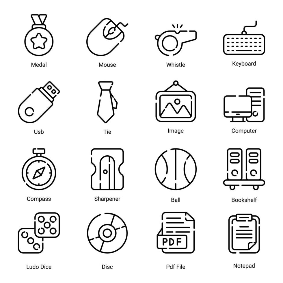 education line icons set isolated on white background vector