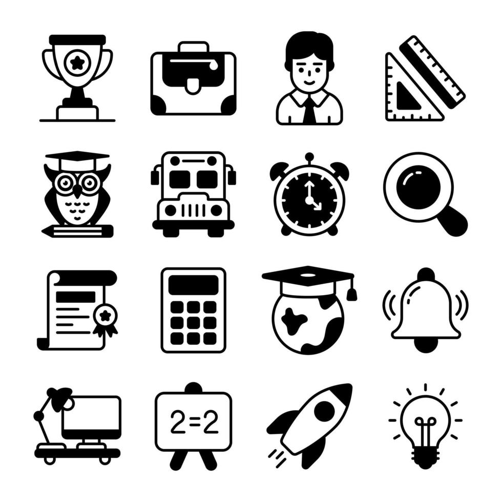 education icons set isolated on white background vector