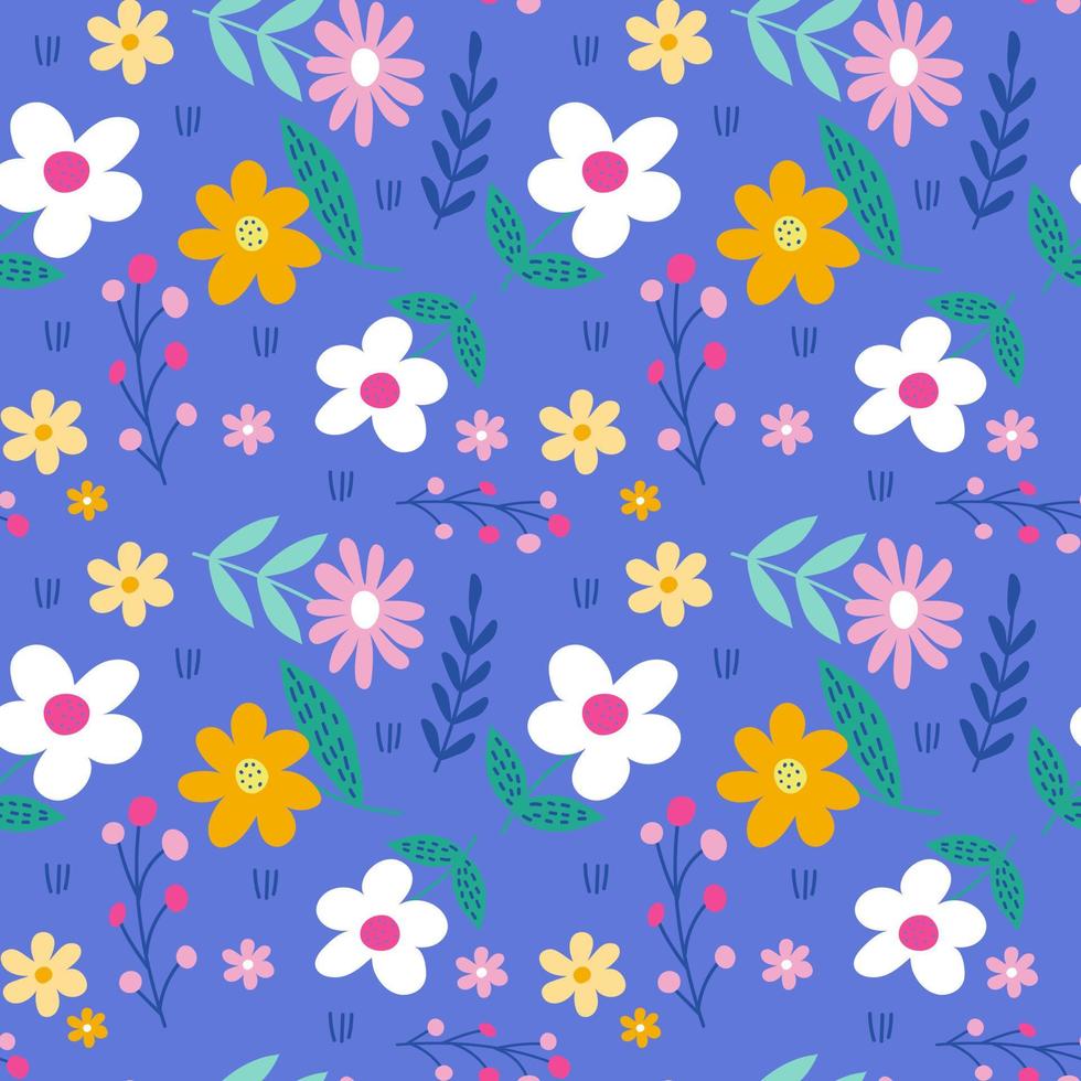 Seamless pattern with flowers. Vector illustrations