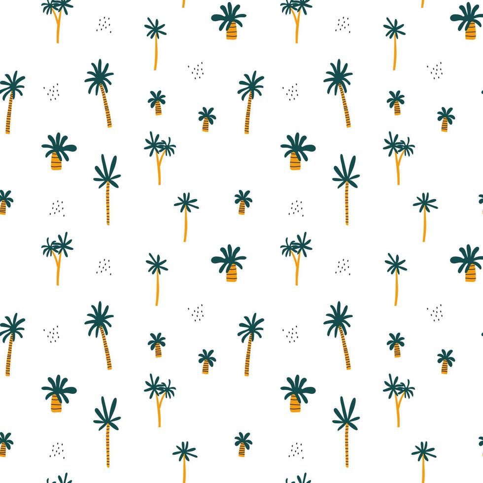 Seamless pattern with tropical palm tree. Vector illustrations