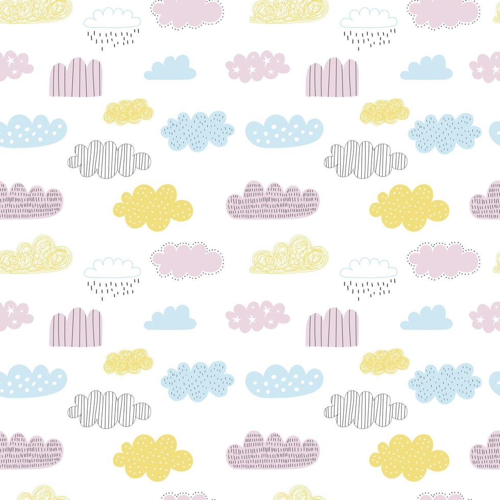 Seamless pattern with clouds. Vector illustrations