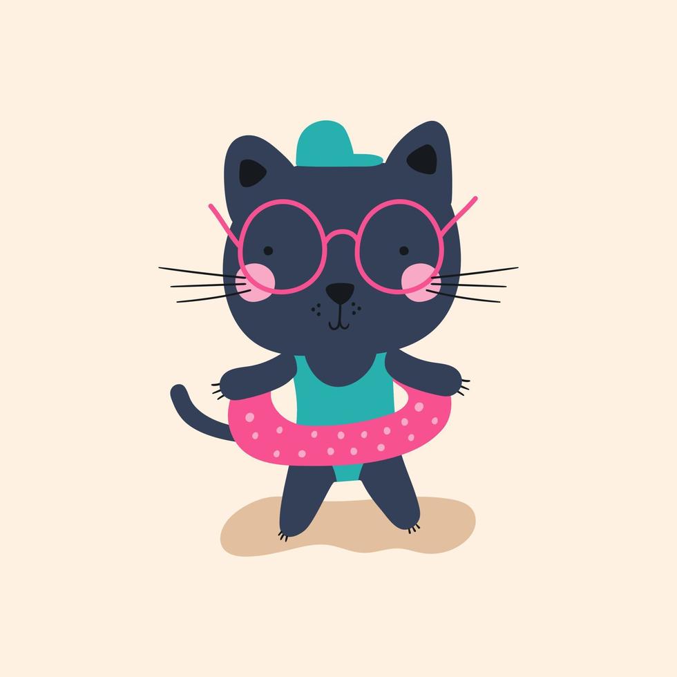 Cute cat. Kids print. Vector illustrations