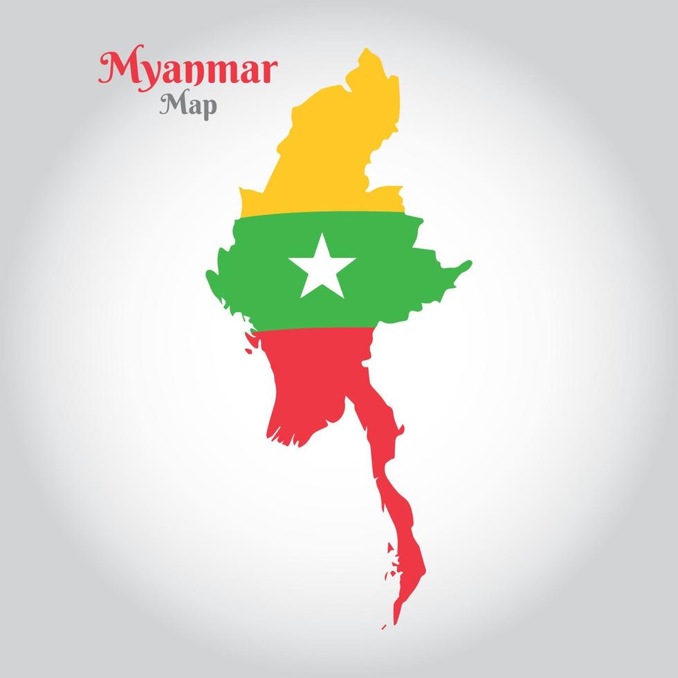 mapa vectorial de la ilustración de myanmar vector