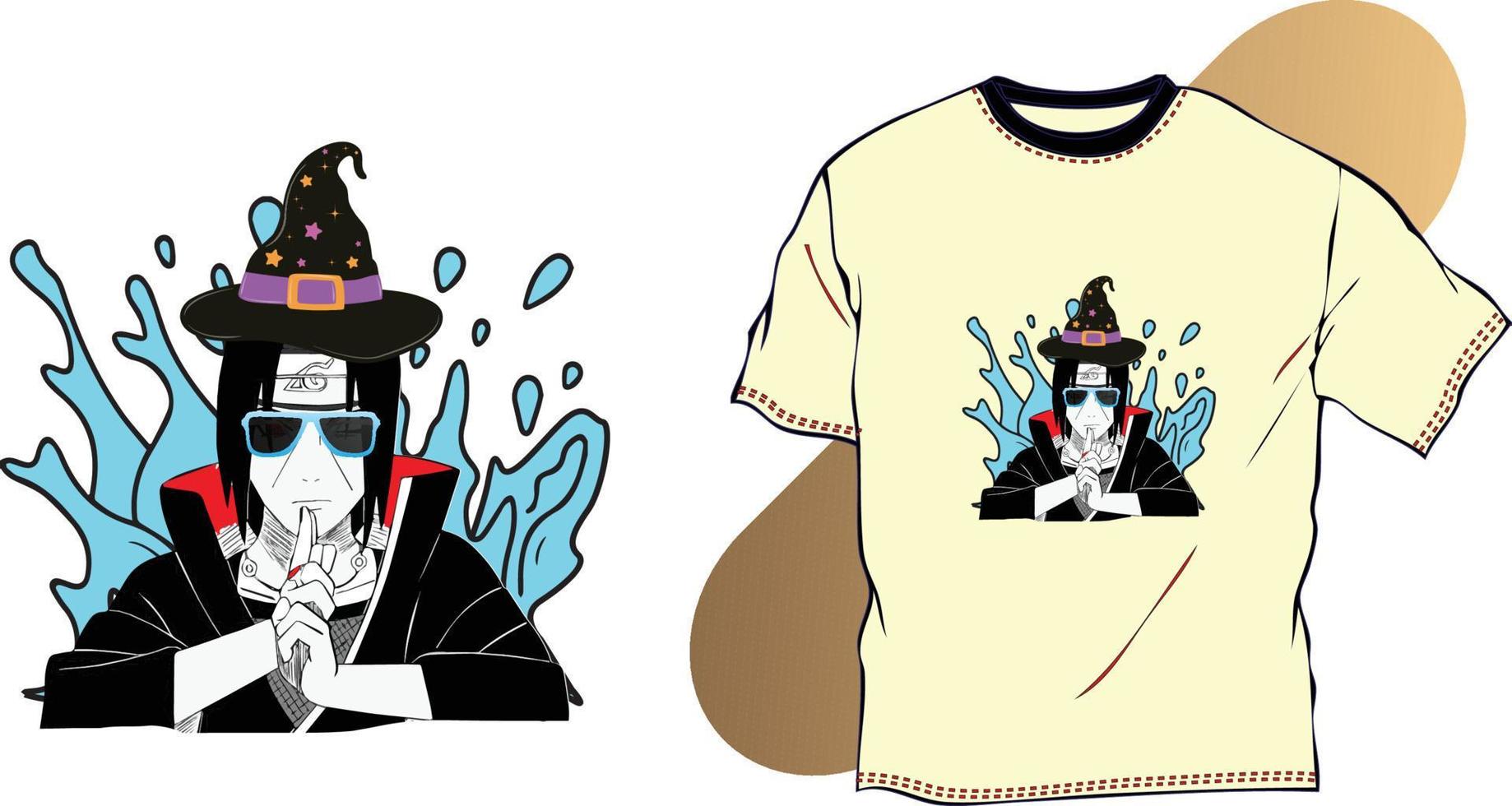 Itachi t-shirt design template for your site vector