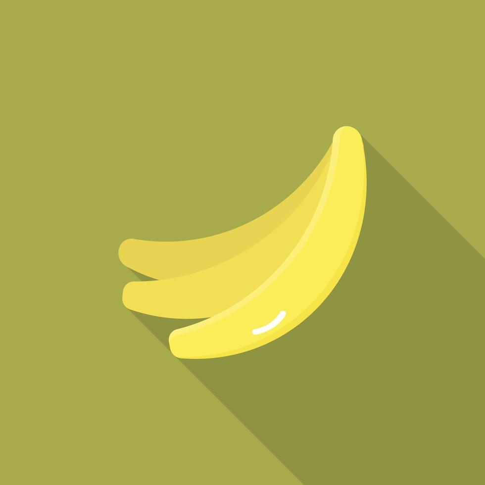 Image of a simple banana in a flat cartoon style on a white isolated background. Vector illustration