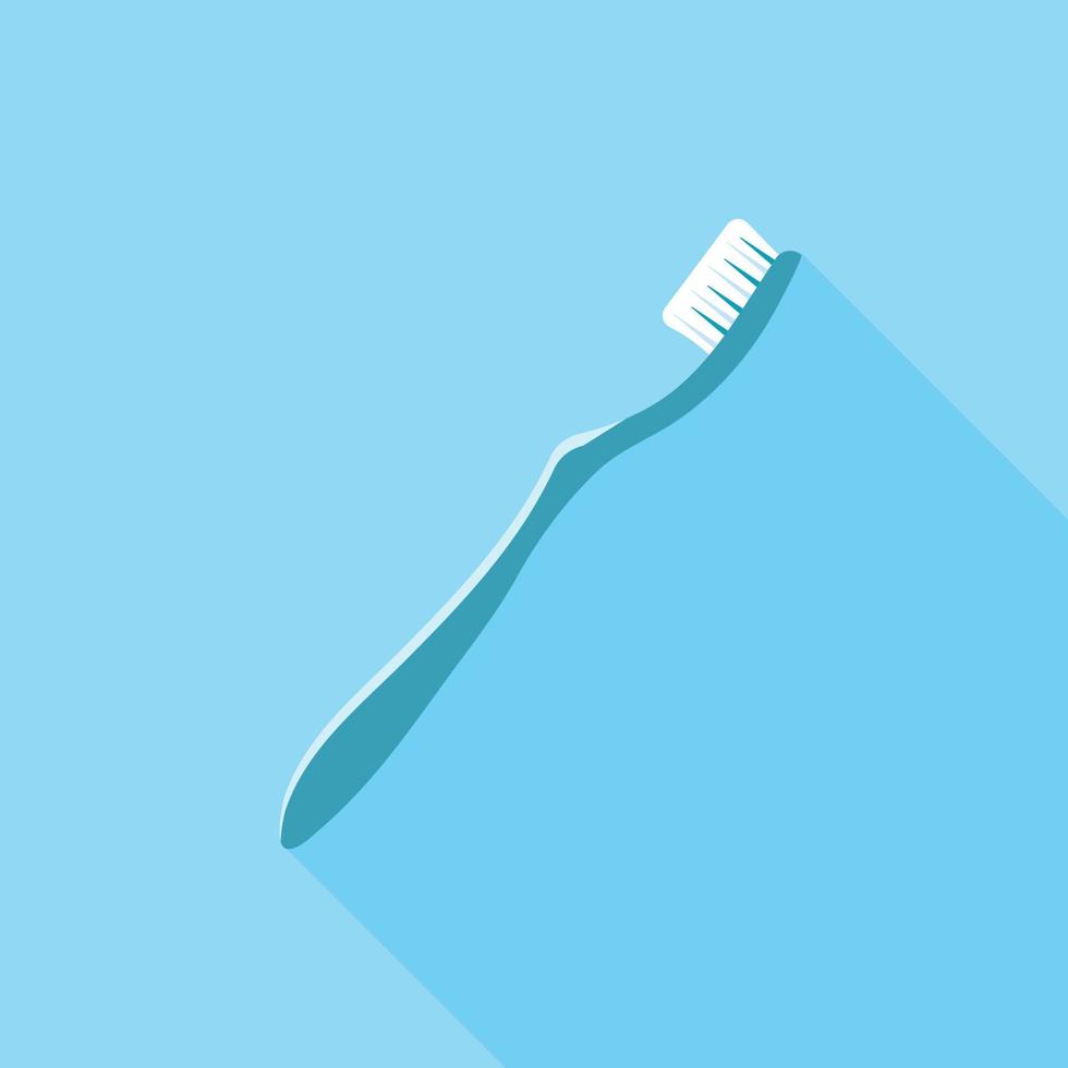 Flat style toothbrush icon with shadow for any web design. Vector illustration